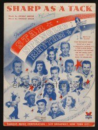 9p488 STAR SPANGLED RHYTHM sheet music '43 Paramount's best 1940s stars, Sharp As A Tack!