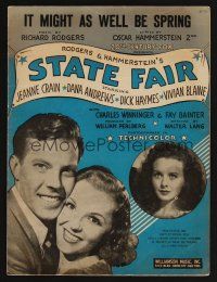 9p490 STATE FAIR sheet music '45 Rogers & Hammerstein musical, It Might As Well Be Spring!
