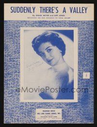 9p494 SUDDENLY THERE'S A VALLEY sheet music '55 Meyer & Jones, portrait of sexy Gogi Grant!