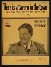9p498 SWEET MUSIC sheet music '35 portrait of Rudy Vallee, There Is A Tavern In The Town!