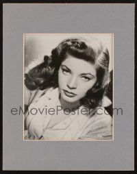 9r106 LAUREN BACALL signed & matted 8x10 REPRO still '40s head & shoulders portrait of the sexy star