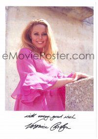9r250 VERONICA CARLSON signed color 7.75x11.25 publicity still '90s standing smiling portrait!