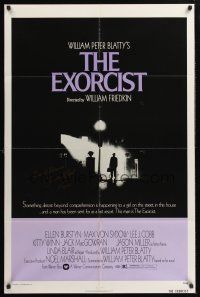 9r026 EXORCIST signed 1sh '74 by Linda Blair, William Friedkin/William Peter Blatty horror classic!