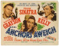 9r038 ANCHORS AWEIGH signed TC '45 by Gene Kelly, art of sailors Frank Sinatra & w/ Grayson!
