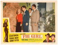 9r046 FBI GIRL signed LC #3 '51 by Audrey Totter, who's being marched out at gunpoint!