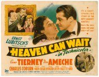 9r040 HEAVEN CAN WAIT signed TC '43 by Gene Tierney, directed by Ernst Lubitsch