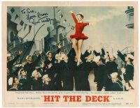 9r053 HIT THE DECK signed LC #7 '55 by Russ Tamblyn, who helpfully drew an arrow to where he is!