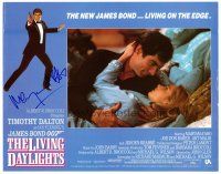 9r055 LIVING DAYLIGHTS signed LC '87 by Maryam d'Abo, who's in bed w/ Timothy Dalton as James Bond!