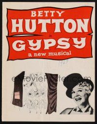 9r008 GYPSY signed program '63 by BOTH Betty Hutton AND Vincent Beck!
