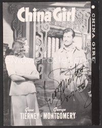 9r075 GEORGE MONTGOMERY signed TV pressbook R60s from a China Gril re-release!