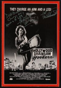 9r076 HOLLYWOOD CHAINSAW HOOKERS signed pressbook '88 by BOTH Linnea Quigley AND Dawn Wildsmith!