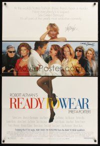 9r032 PRET-A-PORTER signed 1sh '94 by BOTH Sophia Loren AND Lauren Bacall, directed by Robert Altman