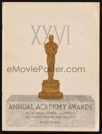 9r001 26TH ANNUAL ACADEMY AWARDS signed program '54 by Liz Taylor, Frank Sinatra & EIGHT others!