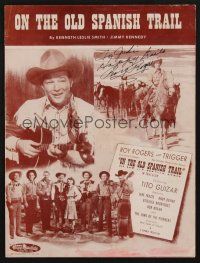 9r080 ROY ROGERS signed sheet music '47 On the Old Spanish Trail, many images of Roy!