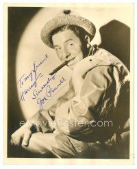 9r198 JOE PENNER signed deluxe 8x10 still '30s great close up wearing hat & with cigar in mouth!