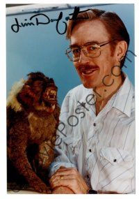 9r131 JIM DANFORTH signed color 4x6 photo '80s waist-high portrait with one of his creations!