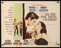 9s357 ALL THE FINE YOUNG CANNIBALS style A 1/2sh '60 Robert Wagner about to kiss sexy Natalie Wood!
