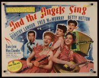 9s363 AND THE ANGELS SING style A 1/2sh '44 Fred MacMurray w/Dorothy Lamour & sexy band!
