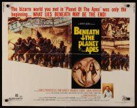 9s391 BENEATH THE PLANET OF THE APES 1/2sh '70 sci-fi sequel, what lies beneath may be the end!
