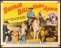9s413 BUFFALO BILL RIDES AGAIN 1/2sh '47 Richard Arlen & Jennifer Holt in western action!
