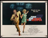 9s447 DOMINO PRINCIPLE 1/2sh '77 cool art of Gene Hackman & Candice Bergen fleeing from eyes!