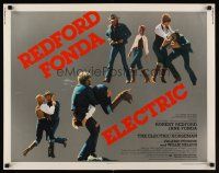 9s456 ELECTRIC HORSEMAN 1/2sh '79 Sydney Pollack, great image of Robert Redford & Jane Fonda!