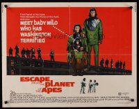9s462 ESCAPE FROM THE PLANET OF THE APES 1/2sh '71 meet Baby Milo who has Washington terrified!