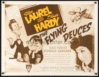 9s474 FLYING DEUCES 1/2sh R50s great artwork of Stan Laurel & Oliver Hardy + girl in airplane!