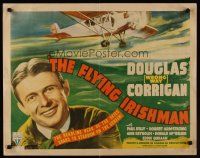 9s475 FLYING IRISHMAN style A 1/2sh '39 great close up art of Douglas Wrong Way Corrigan & airplane!