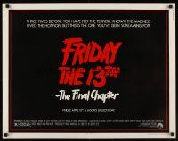 9s485 FRIDAY THE 13th - THE FINAL CHAPTER 1/2sh '84 Part IV, slasher, this is Jason's unlucky day!