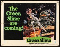 9s505 GREEN SLIME 1/2sh '69 classic cheesy sci-fi movie, wonderful art of sexy astronaut & monster!