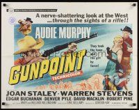 9s508 GUNPOINT 1/2sh '66 Audie Murphy in the story of a town with a gun in its back!