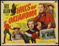 9s523 HILLS OF OKLAHOMA style A 1/2sh '50 Arizona singing cowboy Rex Allen in western action!