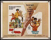 9s532 HOT POTATO/ENTER THE DRAGON 1/2sh '76 Bruce Lee & Jim Kelly are teamed up to tear them up!