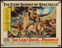 9s571 LAST DAYS OF POMPEII 1/2sh '60 art of mighty Steve Reeves in the fiery summit of spectacle!