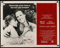 9s623 MIDDLE AGE CRAZY style B 1/2sh '80 Bruce Dern, sexy Ann-Margret together in hot tob!