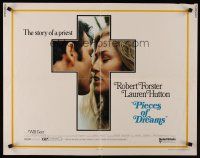 9s681 PIECES OF DREAMS 1/2sh '70 Lauren Hutton about to kiss priest Robert Forster!
