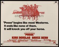 9s687 POSSE 1/2sh '75 Kirk Douglas, it begins like most westerns but ends like none of them!
