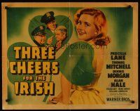 9s769 THREE CHEERS FOR THE IRISH style B 1/2sh '40 Thomas Mitchell, pretty Priscilla Lane, clover!