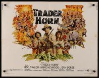 9s774 TRADER HORN 1/2sh '73 Larry Salk artwork of Rod Taylor & Anne Heywood in the jungle!
