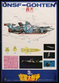 9s329 WAR IN SPACE Japanese '77 Jun Fukuda's Wakusei daisenso, Toho sci-fi, cool diagram of ship!