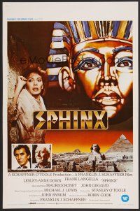 9t729 SPHINX Belgian '81 Frank Langella, sexy scared Lesley Anne-Down, cool image of Egypt!