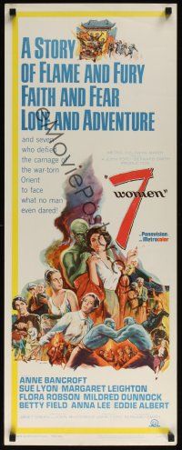 9t006 7 WOMEN insert '66 directed by John Ford, Anne Bancroft, Sue Lyon, art of top stars!