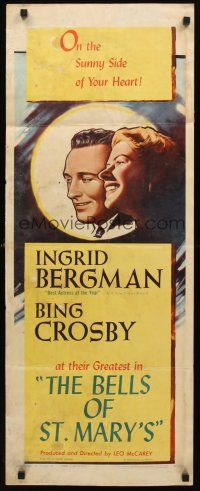 9t032 BELLS OF ST. MARY'S insert R57 art of smiling pretty Ingrid Bergman & Bing Crosby!