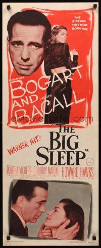 9t001 BIG SLEEP insert '46 Humphrey Bogart, sexy Lauren Bacall, directed by Howard Hawks!