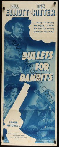 9t058 BULLETS FOR BANDITS insert R53 Wild Bill Elliott with two guns & Tex Ritter with guitar!