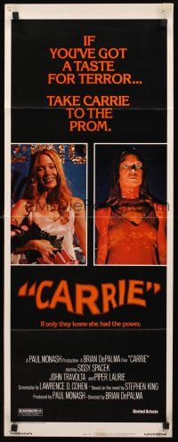 9t066 CARRIE insert '76 Stephen King, Sissy Spacek before and after her bloodbath at the prom!