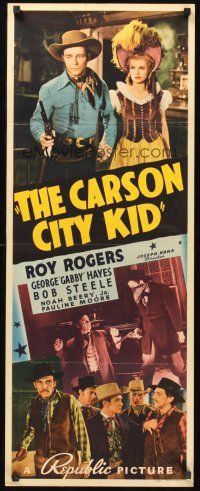9t067 CARSON CITY KID insert '40 Roy Rogers, Gabby Hayes, Bob Steel, Noah Beery Jr., Pauline Moore