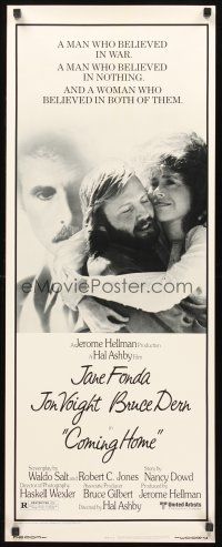 9t079 COMING HOME insert '78 Jane Fonda, Jon Voight, Bruce Dern, Hal Ashby, Vietnam veterans!