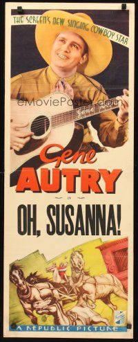 9t155 GENE AUTRY insert '30s The Screen's New Singing Cowboy Star in Oh Susanna!